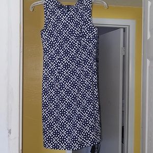 *SALE* Blue Cream Gold Alyx Petite Dress